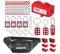 Lock Off Kit for Electricians 43 Pcs, Safety Lockout Padlock, Lockout Tagout Kit, Universal Circuit Breaker Lock Out Tag Out Kit, Hasp Set, Plug Lockout Set with Storage Bag for Industrial