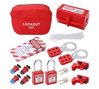 Lock Off Kit for Electricians, Electrical Circuit Breaker Lockout Tagout Kit, Clamp on Circuit Breaker Lock Set, Safety Lockout Padlock for Industrial, Electric Power, Flammable Explosive Places