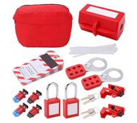 Lock Off Kit For Electricians, Electrical Circuit Breaker Lockout Tagout Kit Safty Padlock Loto Tags Hasps Set Clamp on Circuit Breaker Lock Set for Industrial, Electric Power