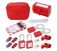 Lock Off Kit for Electricians UK, Electrical Lockout Kit Circuit Breaker Lock Out Tagout Set with Padlocks Hasps Loto Label for Industrial Electric Power Safety