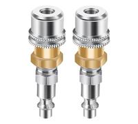 Lock On Air Chuck - Locking Closed Flow Design Brass Construction | Tire Inflator Tool with 1/4 FNPT Connection | for Buses Motorcycles Trucks Bicycles Air Compressor Accessories 2Pcs