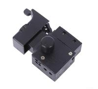 Lock On Electric Drill Trigger Switch with Control Button for Power Tools, NO Type Replacement Part, 6A 250V Silver Point ABS Nylon Housing