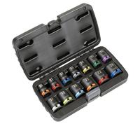 Sealey Lock-On™ Impact Socket Set 1/2"Sq Drive 13pc 6pt Metric