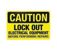 Lock Out Electrical Equipment Before Performing Repairs Metal Warning Sign for Indoor Outdoor Security, Business Office Home Garden Street Decor 30 x 20 cm