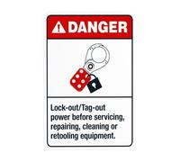 Lock-Out Tag-Out Power Before Servicing Metal Warning Sign with Easy Install for Indoor Outdoor Security, Business Office Home Garden Street Decor 20 x 30 cm