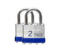 Lock Outdoor Padlocks, Key Lock, Padlocks with Same Key - Laminated Steel Keyed Padlocks with Normal Shackle, 2 Pack, for Hasp Latch, Sheds, Fences, Storage Locker, School, Gym