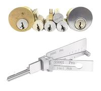 Lock Pick Key Decoder,Stainless Steel Master Key Decoder,Lock Picking Kit,Lock Pick Decoder for Auto,2 in 1 Lock Pick and Decoder Tool,Auto Lock Pick,Professional Locksmith Tools(SS001pro)