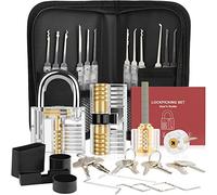 Lock Pick Set, [Difficulty Upgraded] [36 Pcs] Diyife Premium Practice Lock Picking Tools with 4 Transparent Training Padlocks for Lockpicking, Guide for Beginner and Locksmith Training (Titanium)