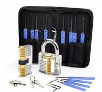 Lock Pick Set, Eventronic 17-Piece Lock Picking Tools with 2 Clear Practice and Training Locks for Lockpicking, Extractor Tool for Beginner and Pro...