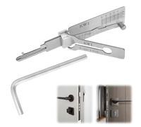 Lock Picking Kit, 2 in 1 Stainless Steel Lock Pick with Hexagonal Wrench, Household Master Key, Door Padlock Opener, Professional Locksmith Tool for Repair Maintenance (KW1)