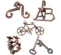 Lock Puzzle, 5Pcs Brain Teaser Puzzles, Alloy Metal Puzzle Games Toys 3D Unlock Interlock Educational Toys Mind Puzzles Brain Teaser for Adults, Kids