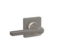 Lock Scout Straight Lever with Square Trim Hall and Closet Door Handle, Satin Nickel Finish