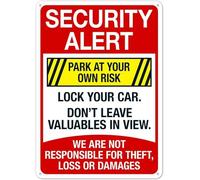 Lock Your Car Don't Leave Valuables In View We Are Not Responsible For Aluminum Warning Metal Sign Tin Signs Aluminum Plaque for Outdoors Use Yard Farm Fence Home Wall Decor 8x12 inch
