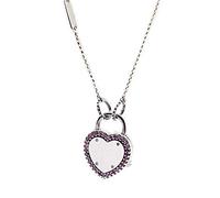 Lock Your Promise Necklace 100% 925 Sterling Silver Jewelry Necklaces For Women Pink Open Heart Choker Girl Necklace Jewelry
