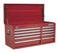1025 x 435 x 495mm RED 10 Drawer Topchest Tool Chest Lockable Storage Cabinet