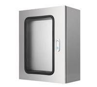 Lockable 304 Stainless Steel Electrical Enclosure Box IP65 Waterproof Dustproof Junction Box with Mounting Plate & Viewing Window for Outdoor/Indoor Use (800x600x250mm)