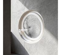 Lockable 360° Rotating Round Ple Window Modern Casement Replacement Window for Home Kitchen & Basement White h 20in (51cm)