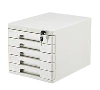 Lockable 5-Layer File Cabinet - Multi-Drawer A4 Document Organizer for Office & Home Desktop Storage Essential Workspace Supplies Gray Classification Archives