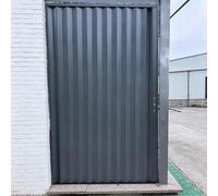 Lockable Accordion Folding Door - Retractable Sliding Partition Gate Aluminium Alloy Large Concertina Design for Pantry/Shed 195x195cm (77x77in)