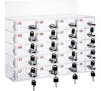 Lockable Acrylic Phone Locker - 20 Small Compartments for Office School & Classroom - Secure Storage Solution Non-Damaging Perfect for Safely Storing Cell Phones