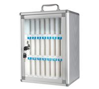 Lockable Aluminum Alloy Cell Phone Storage Case - 24 Slot for Classrooms, Offices & Exam Rooms - Secure Metal Box with Multiple Slot Options for Easy Access