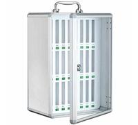 Lockable Aluminum Alloy Wall-Mounted Cell Phone Cabinet, Portable Multi-Slot Transparent for 24 Devices - Ideal for Offices, Schools, and Events