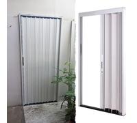 Lockable Aluminum Folding Doors 80/96in, Blackout Privacy Interior Accordion Door for Closet Room, Modern Multifold Door with Frame and Hardware(48x80in(121.9x203cm))