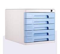Lockable Blue Desktop Filing Cabinet Multi Layer for Home & Office Sto Secure File for Documents Supplies and Accessories