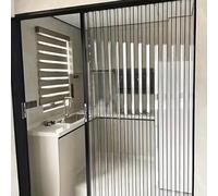 Lockable C Gloss Acrylic Folding Doors - Black Magnetic Sliding Room Divider for Kitchen & Bathroom, Concertina Design with Upper & Lower Tracks (28x80in)