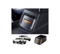 Lockable Camping Speaker Drawer for Rivian 2022-2025 R1T R1S Lower Console Organizer - Durable 2.5mm ABS& 3mm High-Edge Liquid Silicone Anti-Rattle & Vegan Leather Handle Unlocking on the Car Screen