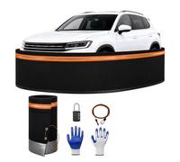 Lockable Car Cover for Engine with Anti-bite Mesh, 31.5in High Weather-Resistant Vehicle Protector with Reflective Strips, Rv Skirting for Outdoor(Orange,15m/48.2ft)