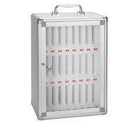 Lockable Cell Phone Storage Cabinet - 24/36/48/60 Compartments Secure Desk Locker for Employees Silver Mobile Phone - 24 Compartments