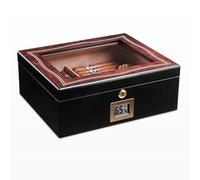 Lockable Cigar Humidor, Cedar Wood Desktop Humidor With Humidifier And Hygrometer, Portable Travel Humidor, Classified Storage Humidor