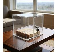 Lockable Clear Acrylic Book Boxes, Display Case for Collectibles/Miniatures/Crafts/Model, Stackable Dust Proof Desktop Decoration Box(10x20xH15cm/4x8x6")