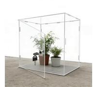 Lockable Clear Display Case for Plants and Collectibles, Floor Standing Acrylic Organizer, Seamless Stackable Design, Ideal for Miniatures and Display Collection