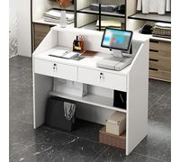 Lockable Commercial Counter Desk - Multifunctional Small Front Desk for Warehouse, Office, Beauty Salon & Restaurant - Ideal for Secure Areas & High Traffic Use