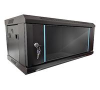 Lockable Data Wall Mount Cabinet Network Server Rack Data Cabinet Deep Wall Mounted Black Storage Rack for Home, Office, Server Room Computer Equipment with Removable Side Panels (450 x 600 x 18U)