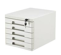 Lockable Desktop File Organizer - 5-Layer A4 Document Storage Cabinet for Office/Home, Secure Paper & Stationery Holder, Stylish Black for Efficient Organization