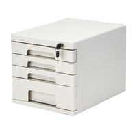 Lockable Desktop File Organizer with 4Layer A4 Document Storage Cabinet - Secure Office/Home Paper & Stationery Holder Stylish Gray Design for Efficient Organization