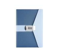Lockable Diary A5 Password Notebook Secret Diary with Lock Pu Cute for Girls Office Study Planner Stationery Personal Journals(Blue)