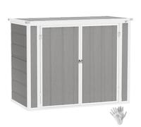 Lockable Double Bin Storage Shed Outdoor Garden Wheelie Bin Store Grey Cabinet