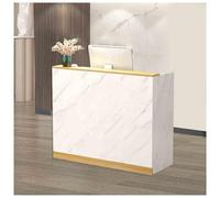 Lockable Drawer Small Retail Checkout Counter with Open Shelves Reception Counter for Supermarket Convenience Store Hotel - A6 (39.3x15.7x39.3 in)