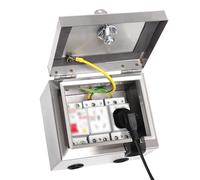 Lockable Electric Boxes for Outlets, Outdoor Electrical Junction Box Waterproof, 304 Stainless Steel Electrical Project Enclosure(16x13x12cm/6x5x4.4in)