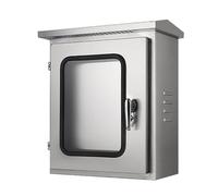 Lockable Electrical Junction Box, Stainless Steel IP65 Waterproof Electrical Enclosure with Double Door, with Mounting Base Plate and Viewing Window(600x250x800mm)