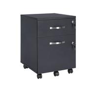 Lockable File Cabinet, Filing Pedestal with 2 Drawers, black