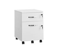 Lockable File Cabinet, Filing Pedestal with 2 Drawers, white