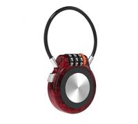 Lockable fit AirTag Holder with Combination Code Lock,Anti-Lost Protective Metal Case Compatible with AirTag, Anti-Theft Security Lock for Carry On Luggage, Bike & Kid‘s Backpack (1, Vintage Red)