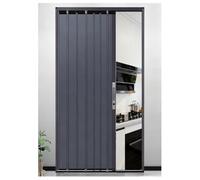 Lockable Foldable Aluminum Alloy Concertina DoorPrivacy Partition Gate for Bathroom Bedroom Kitchen Pantry (Black 105x180cm) Safety Solution