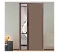 Lockable Folding Concertina Doors - Space-Saving Honeycomb Design Internal Grey/White No Drilling Fits 70-100cm Widths Ideal for Closets & Rooms (Brown 86x197cm)