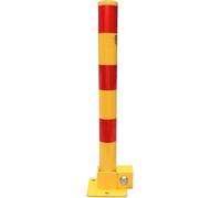 Lockable Folding Parking Bollard - Durable Traffic Barrier Post with Locking Base, Space Blocker for Secure Management - Red Color Ideal for Outdoor Use,Red